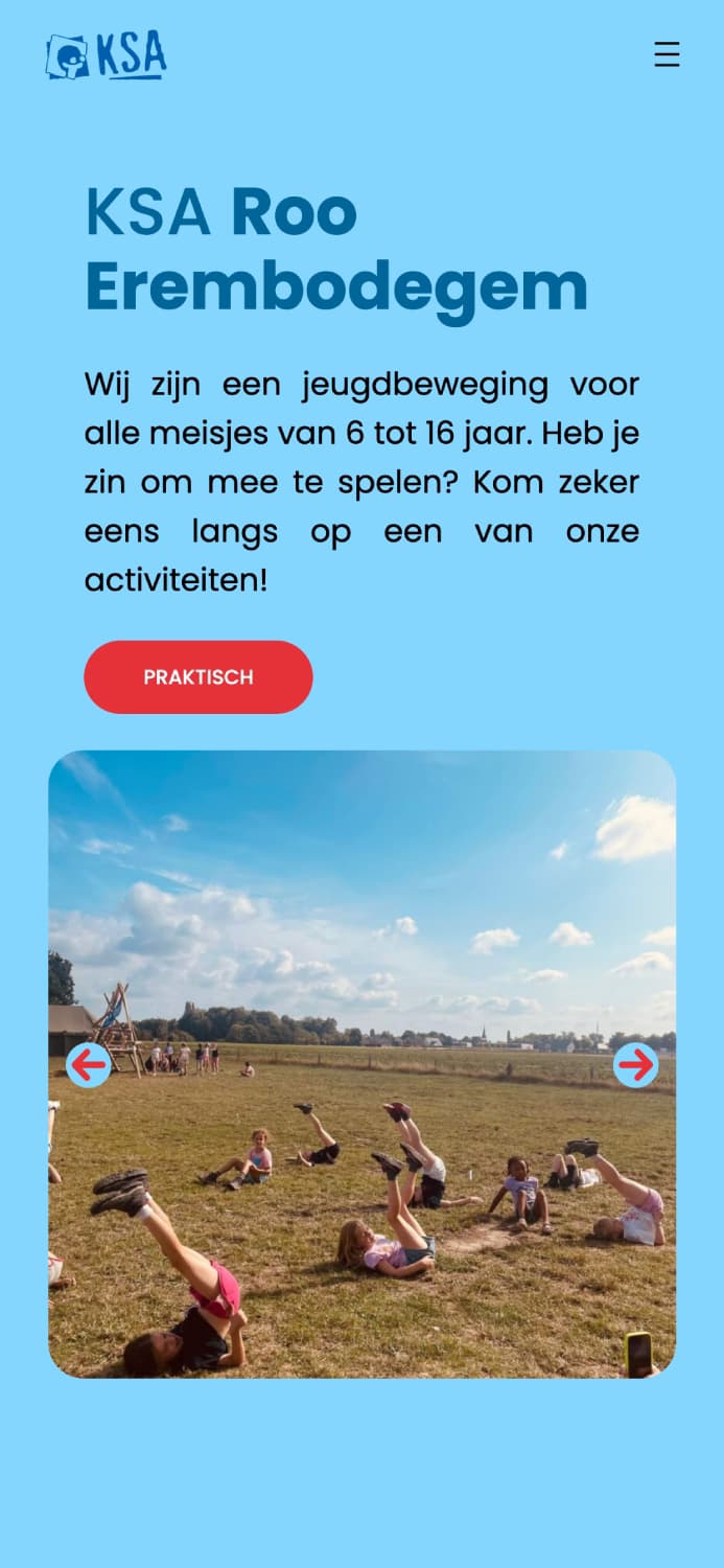 Een jeugdwerksite van een jeugdbewging gemaakt door Nomu Web Agency