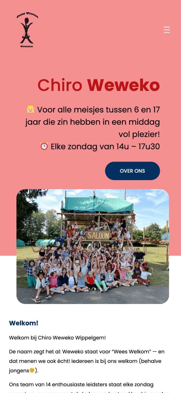 Een jeugdwerksite van een jeugdbewging gemaakt door Nomu Web Agency