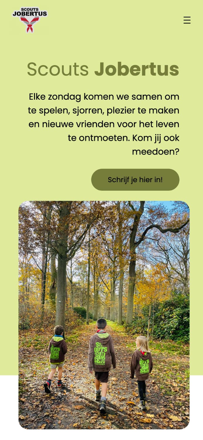 Een jeugdwerksite van een jeugdbewging gemaakt door Nomu Web Agency