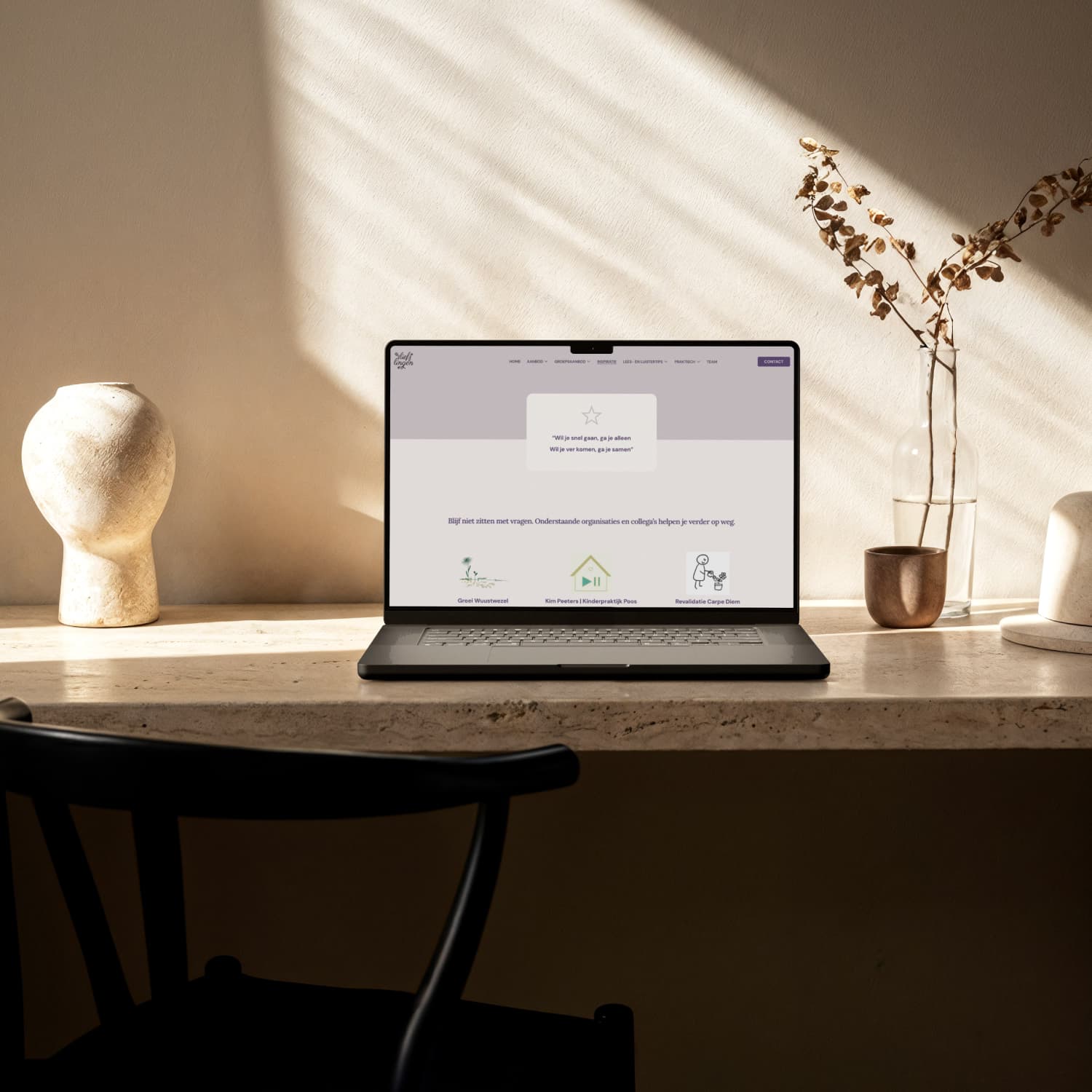 Computerscherm met de website van Lieflingen