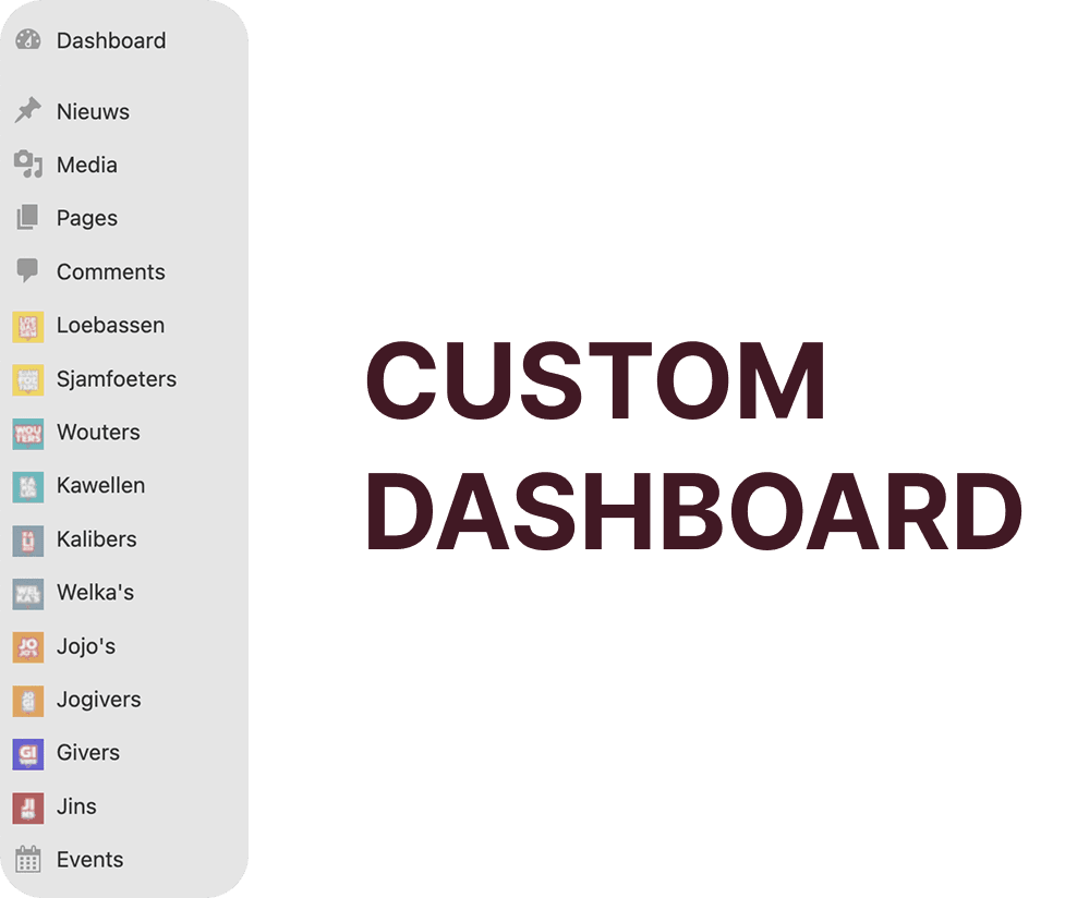 Het custom dashboard dat Nomu heeft gecreëerd specifiek voor Jobertus