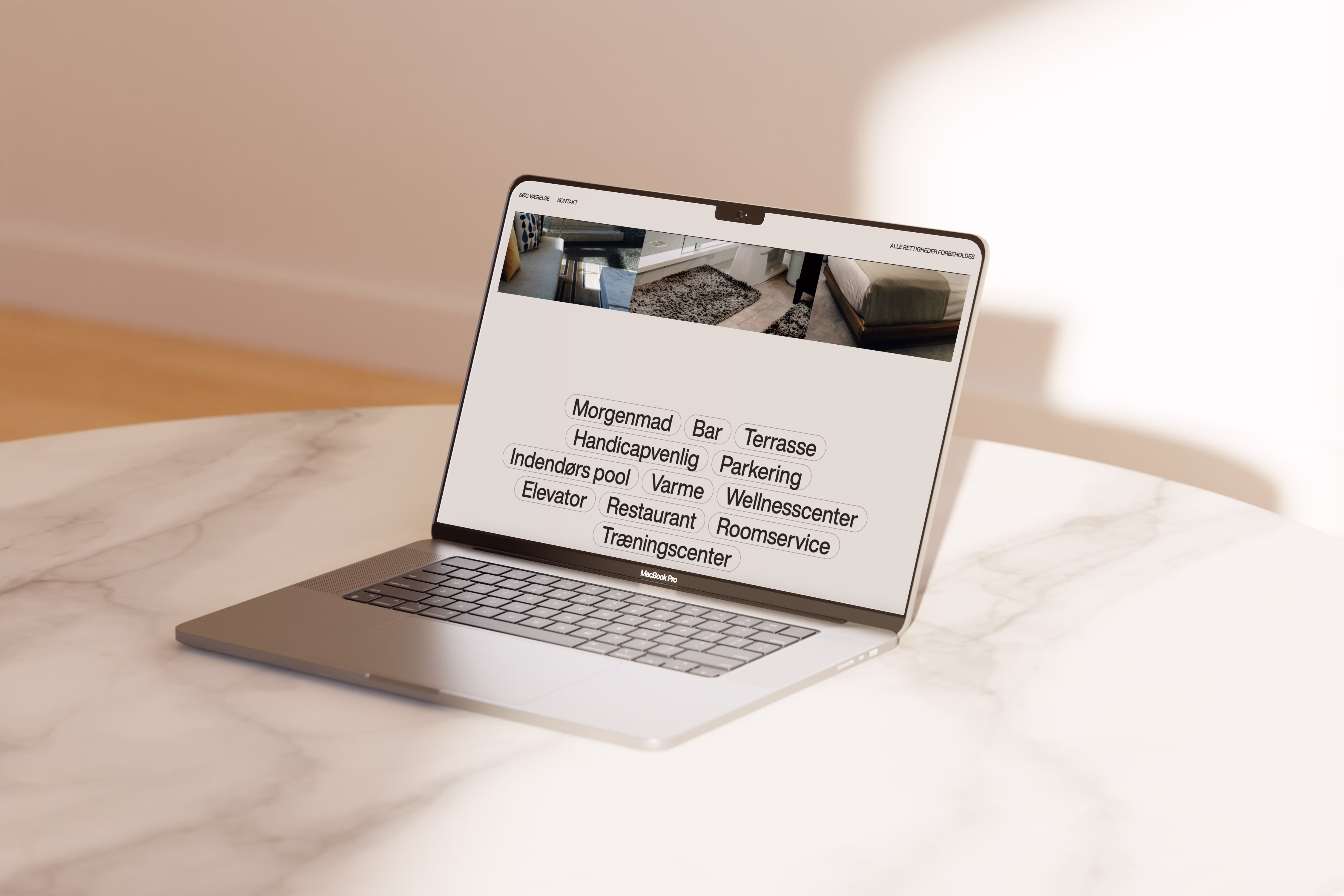 Computerscherm met de website van Nordlys zichtbaar