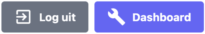 Knoppen voor 'Log uit' en 'Dashboard' op de gebruikersinterface